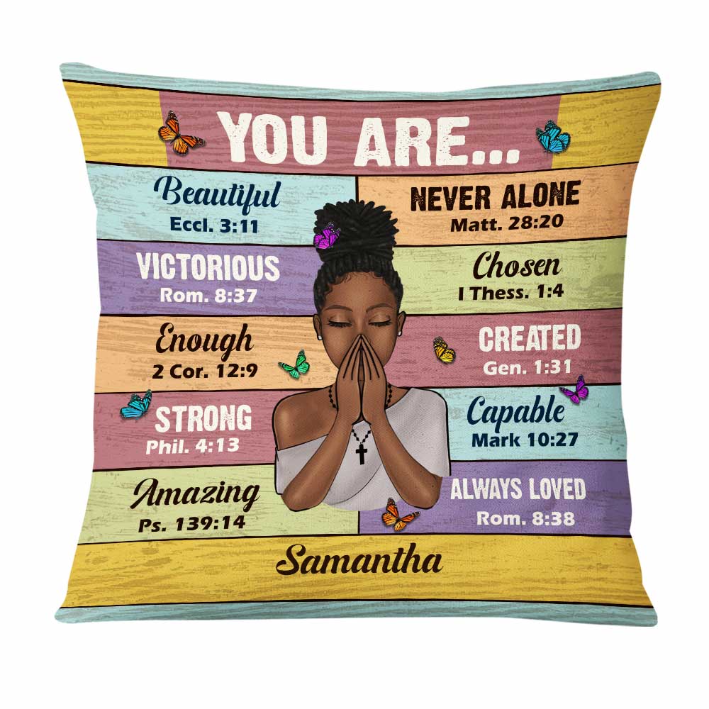 Personalized Bible Verses God Says You Are Pillow NB301 30O47 Primary Mockup